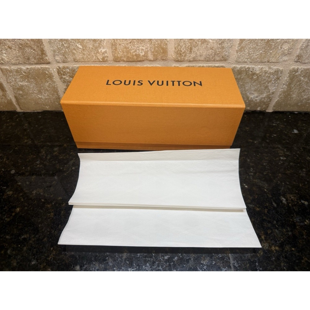 LOUIS VUITTON Authentic Gift Storage Box 11x5x4 & Tissue Paper LV Magnetic